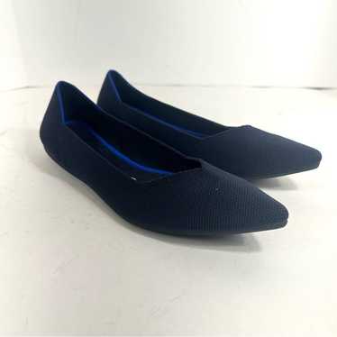 Rothy’s The Point Navy Blue Knit Pointed Toe Flat… - image 1