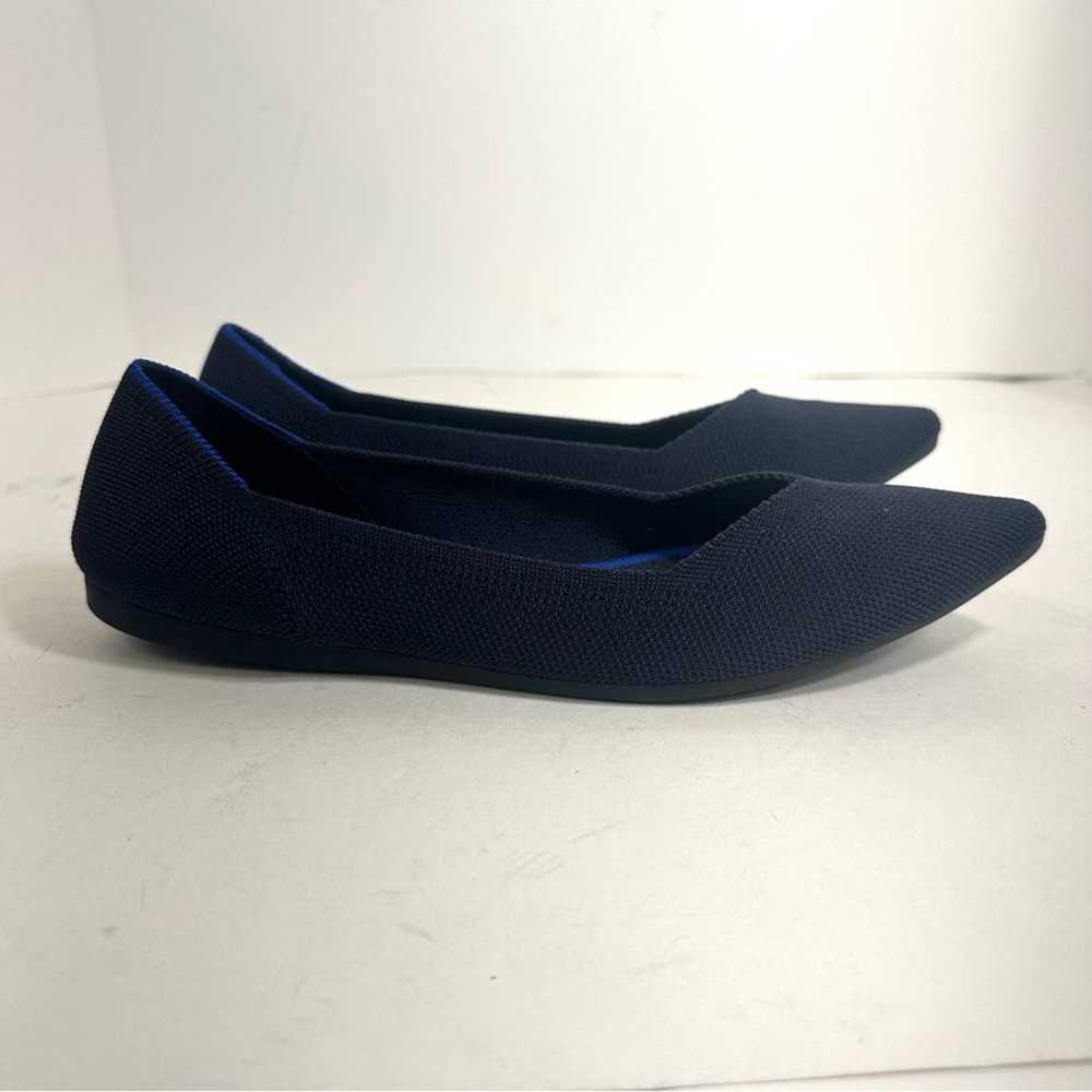 Rothy’s The Point Navy Blue Knit Pointed Toe Flat… - image 3