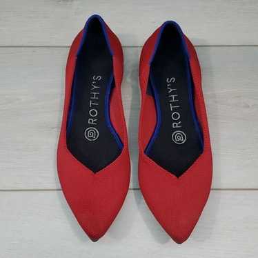 Rothy’s Womens Red The Pointed Chili Toe Flats Lo… - image 1
