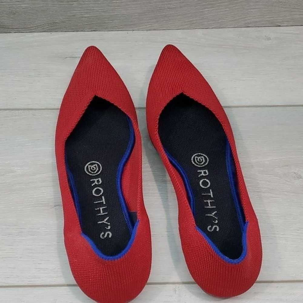 Rothy’s Womens Red The Pointed Chili Toe Flats Lo… - image 4