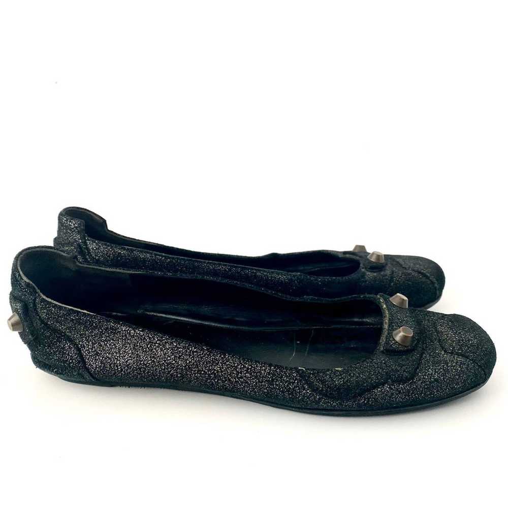 Balenciaga Distressed Black Crackled Leather Aren… - image 1