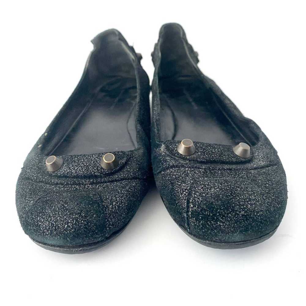 Balenciaga Distressed Black Crackled Leather Aren… - image 2