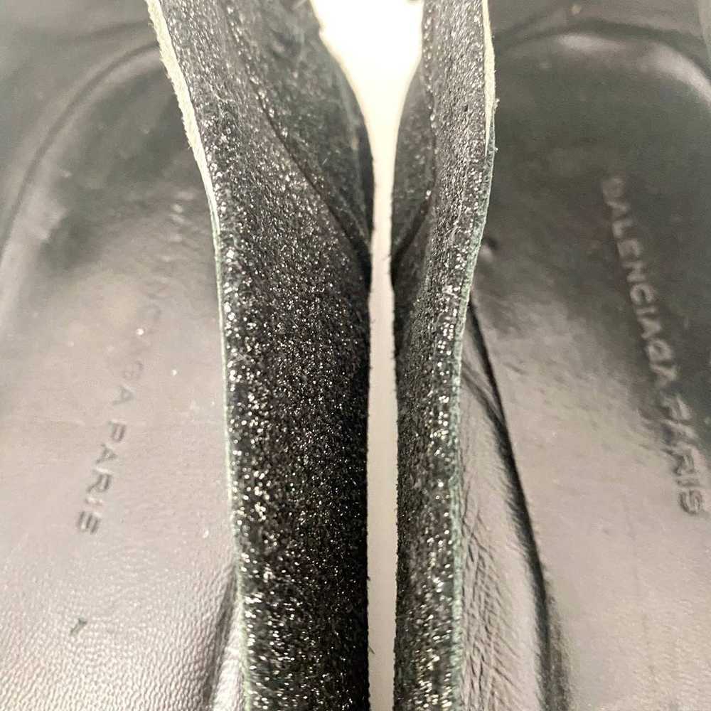 Balenciaga Distressed Black Crackled Leather Aren… - image 4