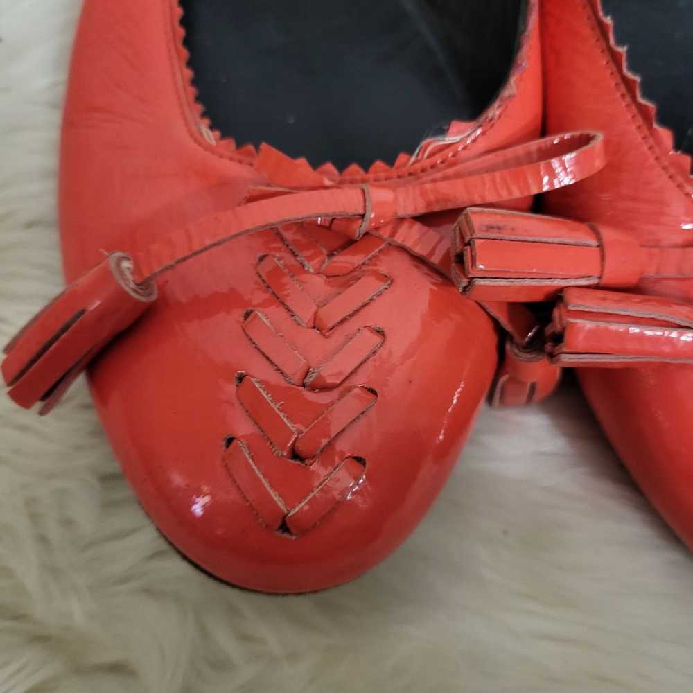 Balenciaga Redish Orange Patent Leather Flats Sz … - image 3