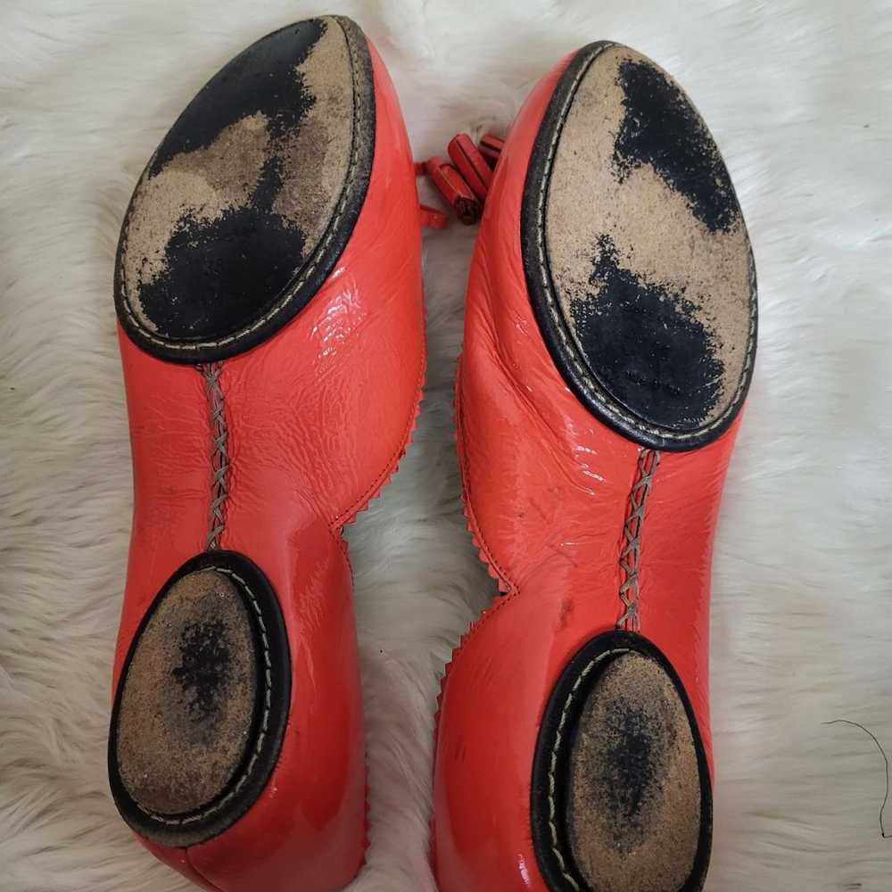 Balenciaga Redish Orange Patent Leather Flats Sz … - image 7