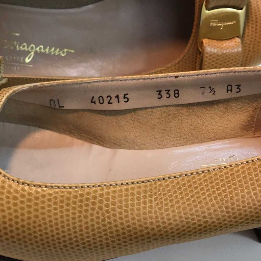 Salvatore Ferragamo Tan/Yellow Vera Shoe - image 12