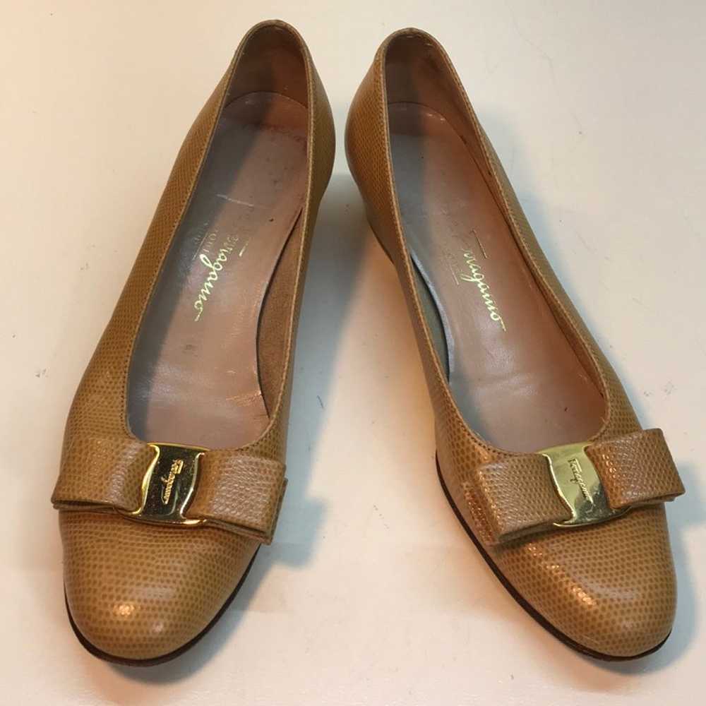 Salvatore Ferragamo Tan/Yellow Vera Shoe - image 1