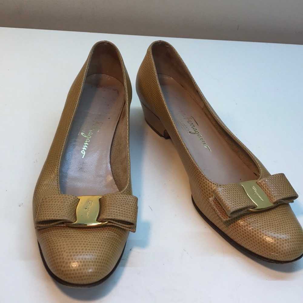 Salvatore Ferragamo Tan/Yellow Vera Shoe - image 2