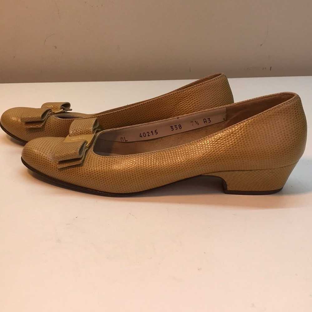 Salvatore Ferragamo Tan/Yellow Vera Shoe - image 3