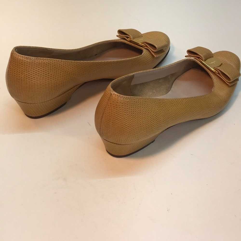 Salvatore Ferragamo Tan/Yellow Vera Shoe - image 6