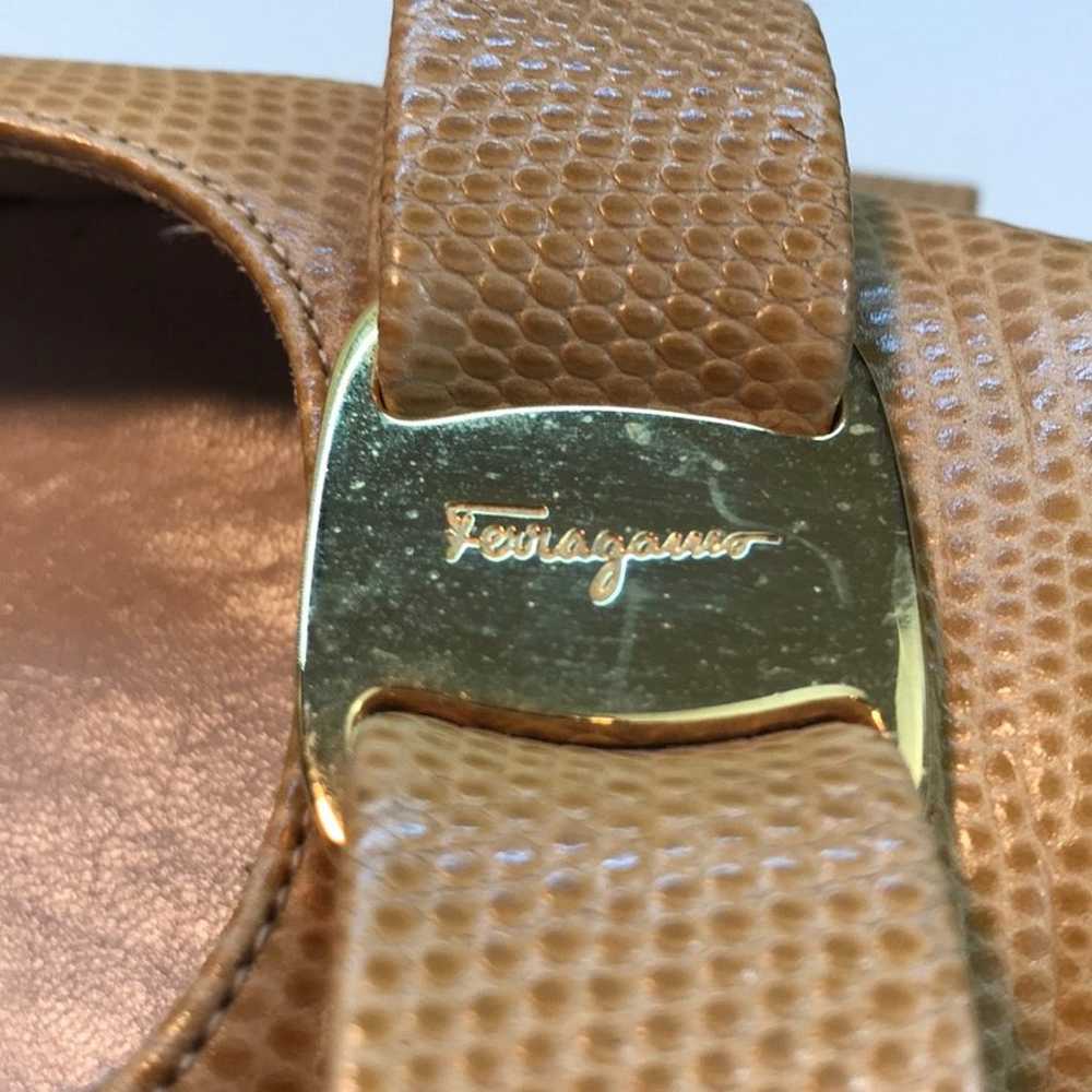 Salvatore Ferragamo Tan/Yellow Vera Shoe - image 9