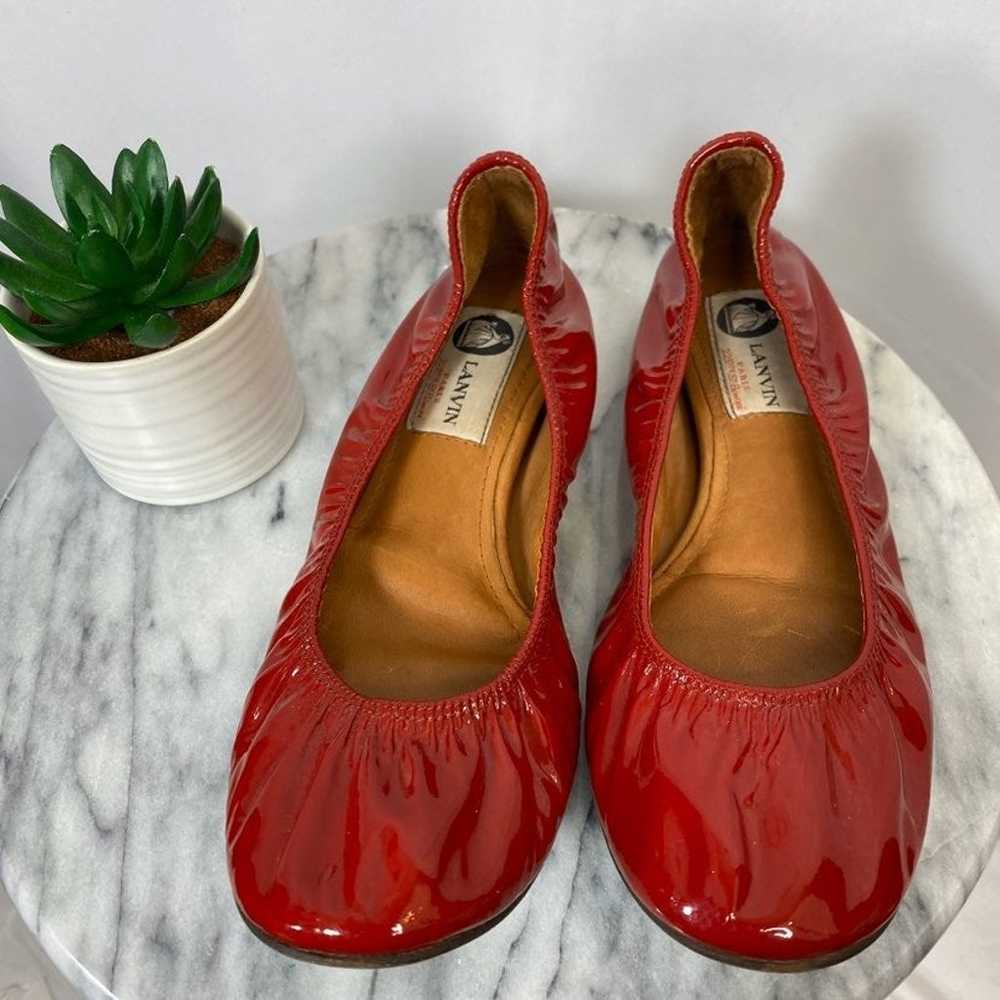 Lanvin Red Patent Ballet Flats - image 1