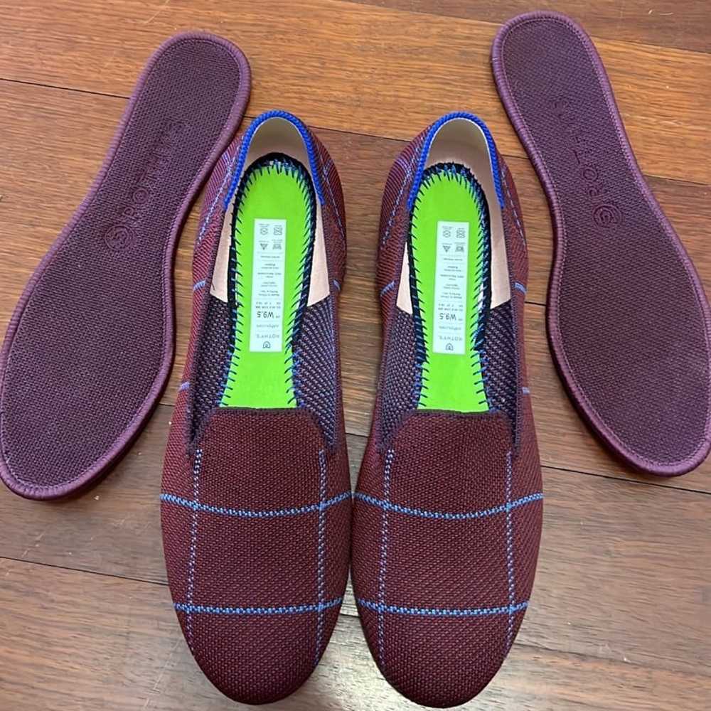 Rothy’s 9.5 burgundy grid loafers EUC - image 1