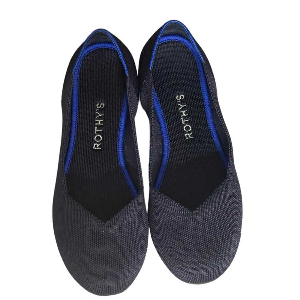 ROTHYS navy blue round toe women flats size W7 1/2 - image 1