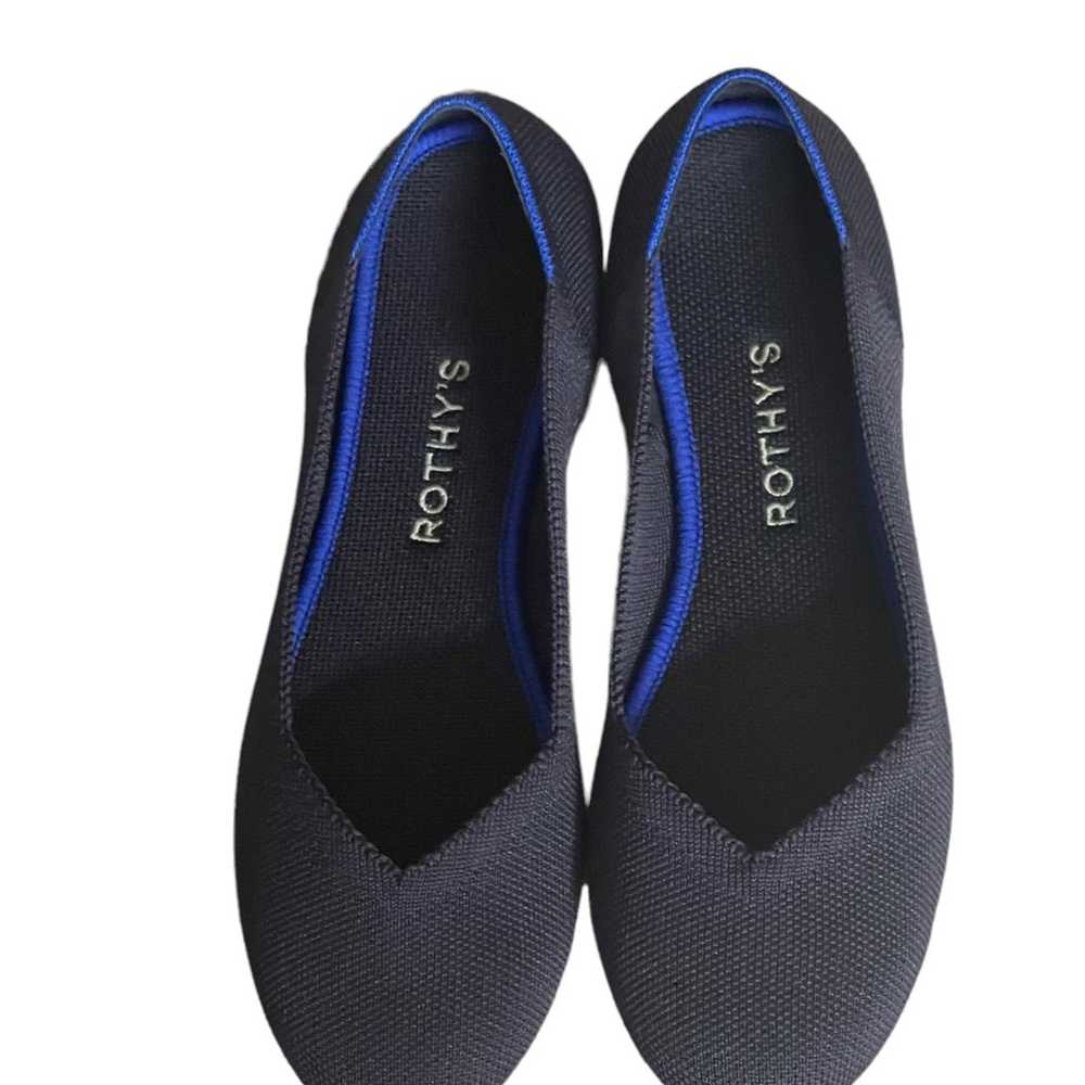 ROTHYS navy blue round toe women flats size W7 1/2 - image 5