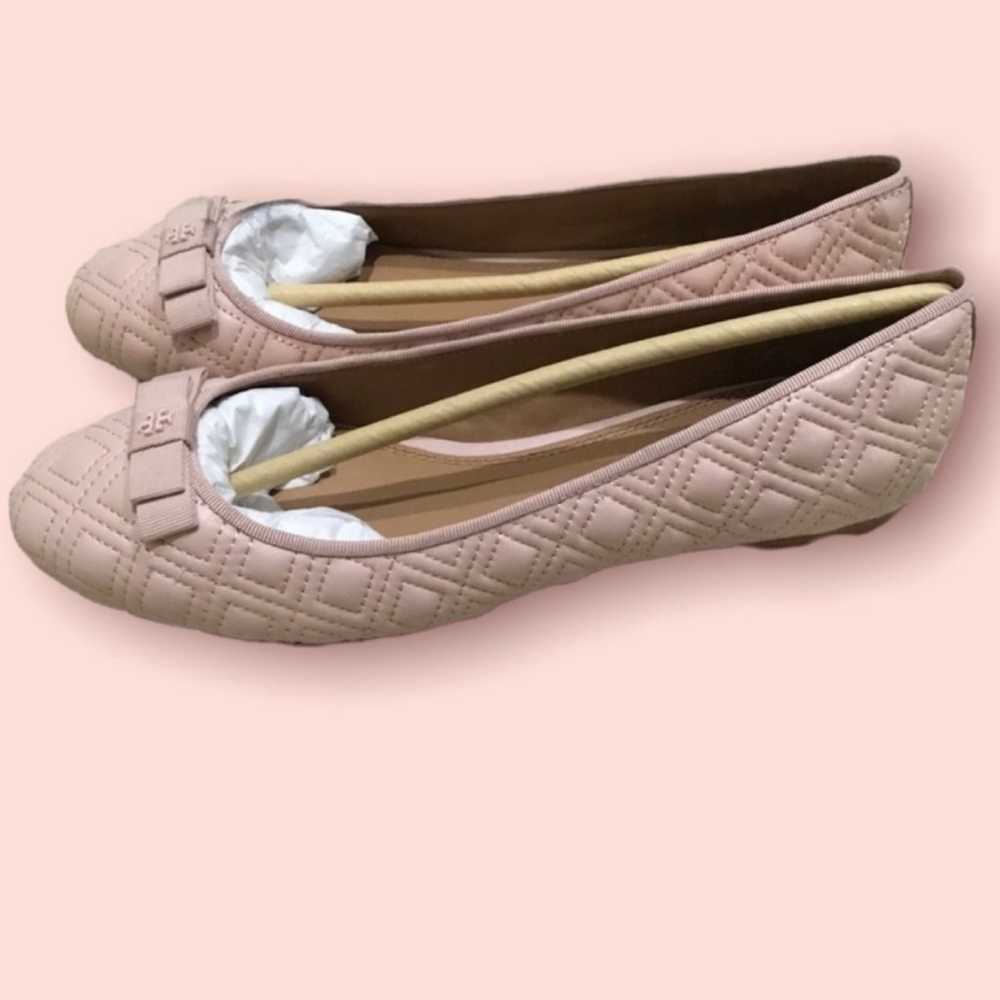 Tory Burch Marion Quilted Flats Shoes (Seashell P… - image 4