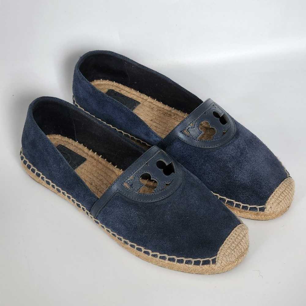 Tory Burch Navy Suede Espadrille Loafers Slip on - image 2