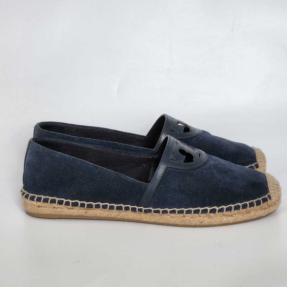 Tory Burch Navy Suede Espadrille Loafers Slip on - image 6