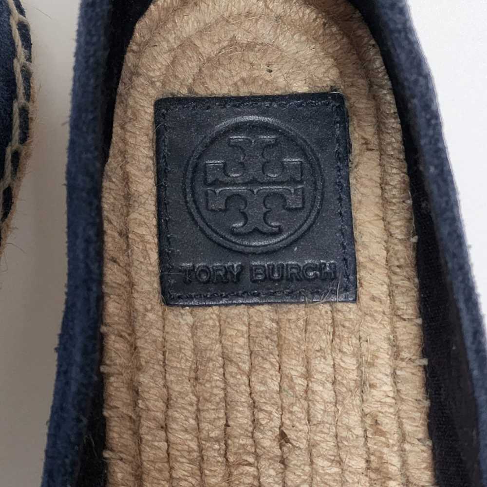 Tory Burch Navy Suede Espadrille Loafers Slip on - image 8