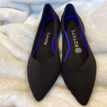 Rothy's The Point Black Black Ballet Flats Shoes … - image 1