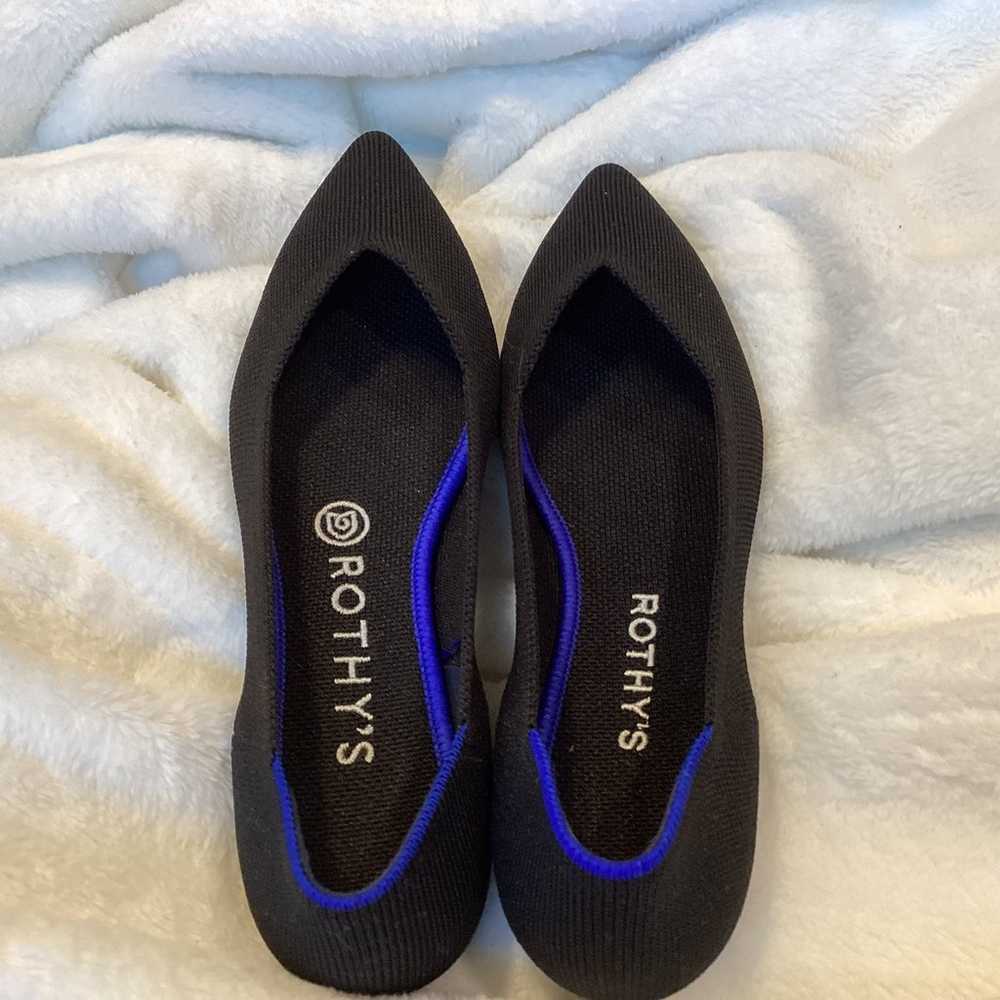 Rothy's The Point Black Black Ballet Flats Shoes … - image 4