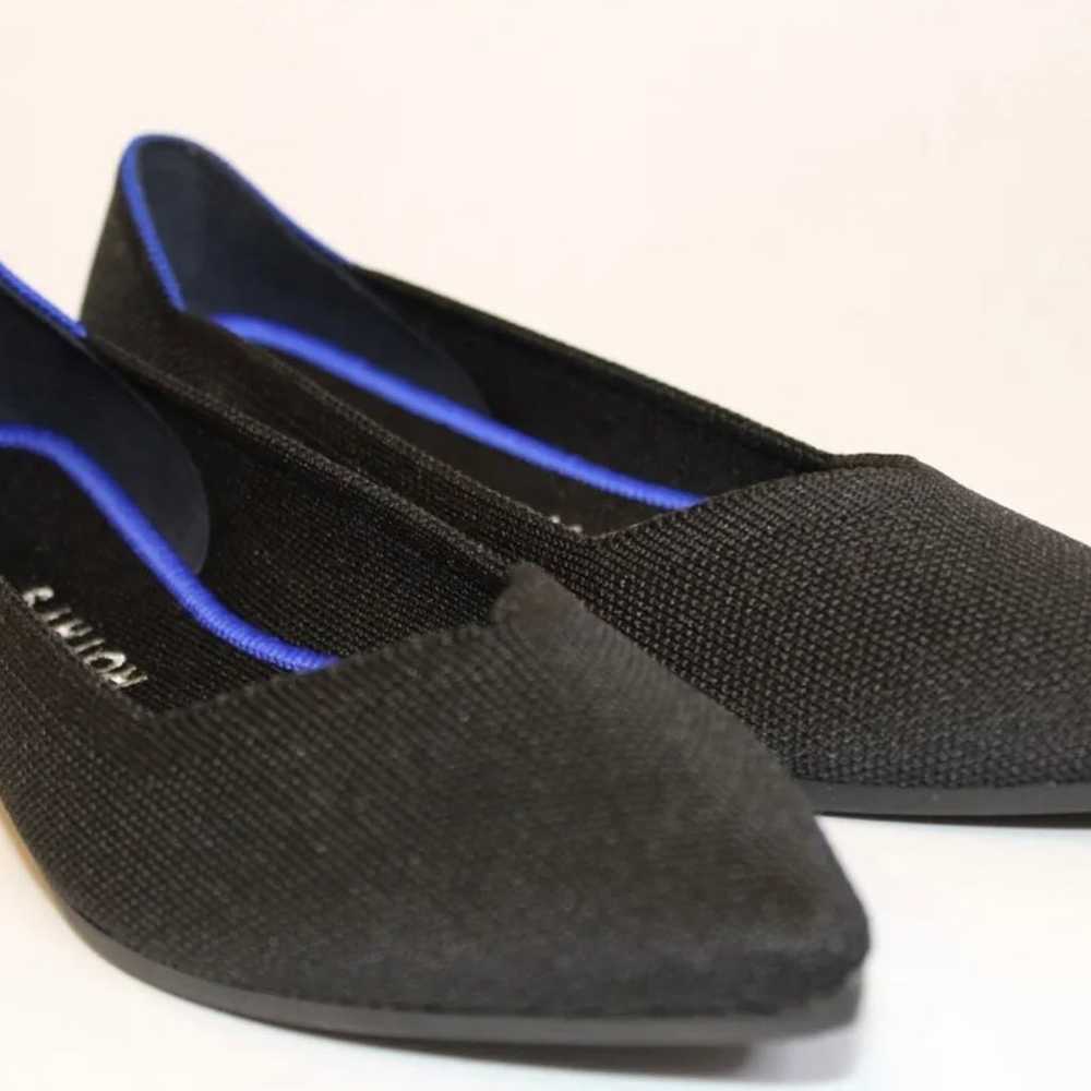 Rothy's The Point Black Black Ballet Flats Shoes … - image 8
