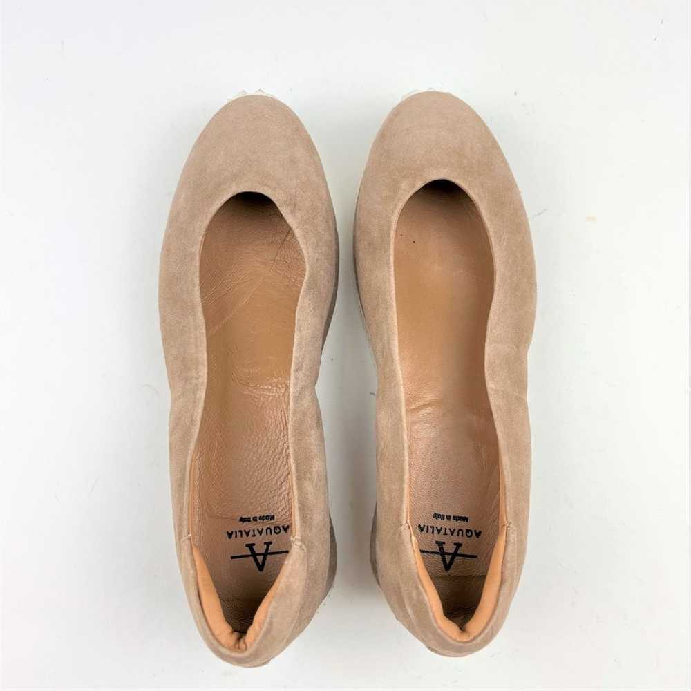 Aquatalia Flat Beige Women Size 5.5 Suede Wedged … - image 1