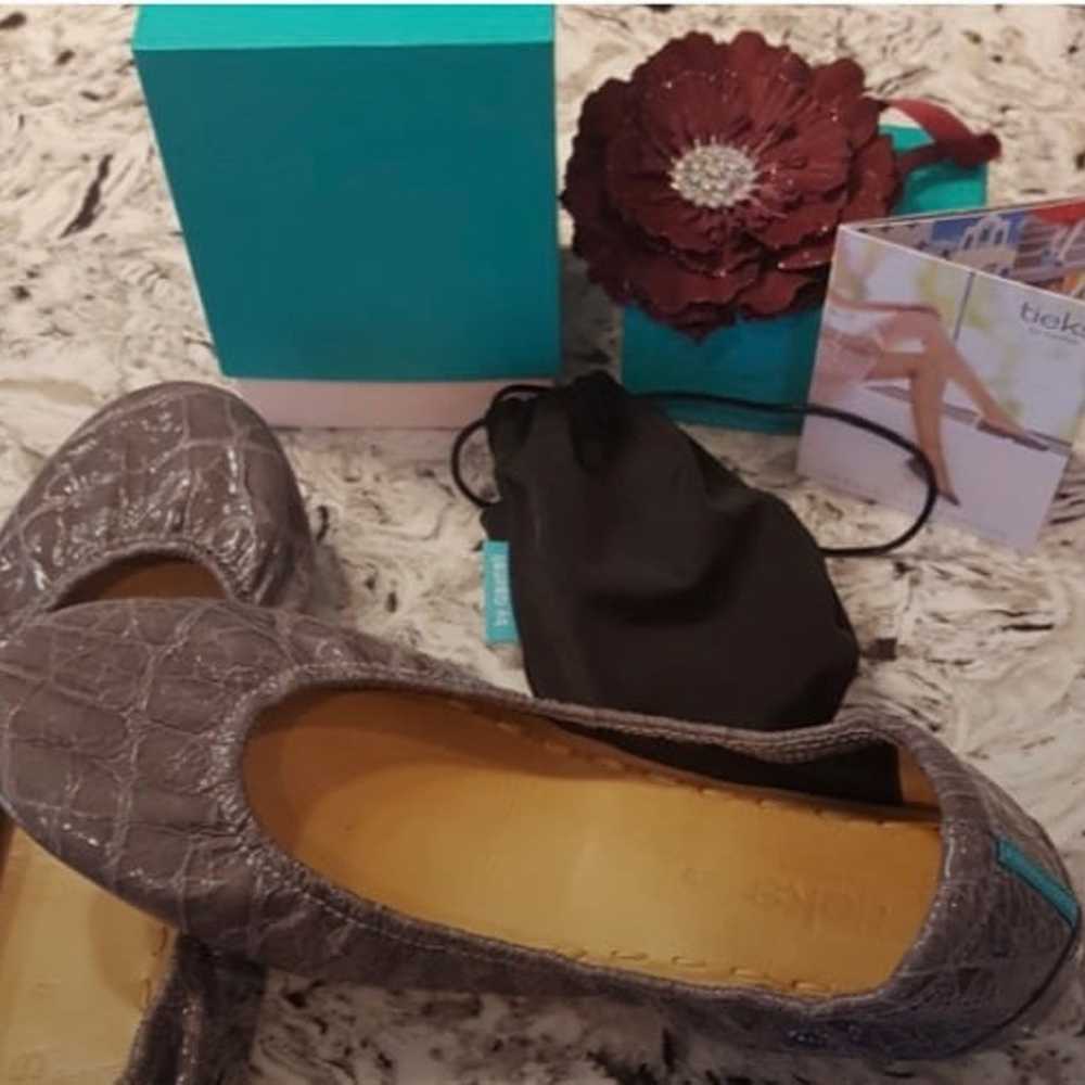 Tieks Slate Grey Croc Flats - image 1