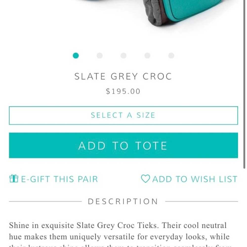 Tieks Slate Grey Croc Flats - image 8