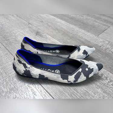 ROTHYS Retired Camo Print Pointed Toe Flats / Gray orders Camo / Size - 7