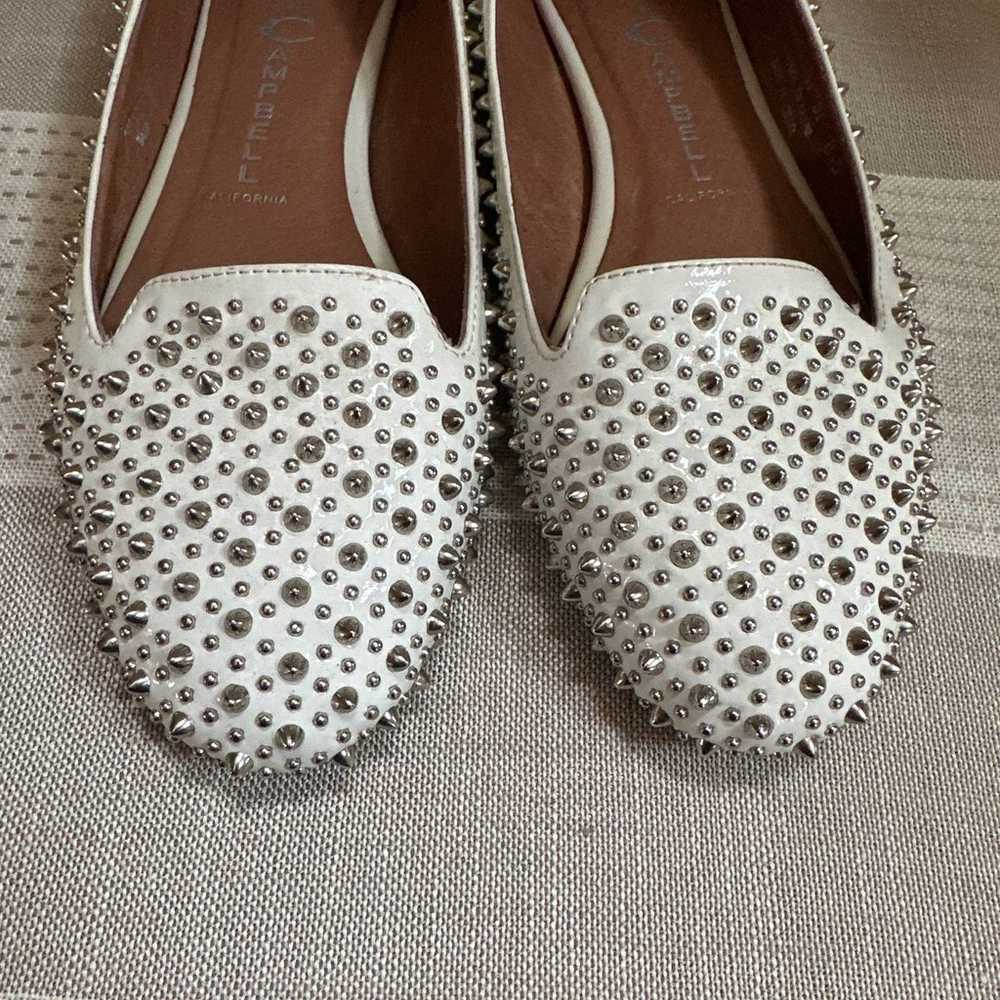 Jeffrey Campbell Martini Spiked Flats Shoes White… - image 3