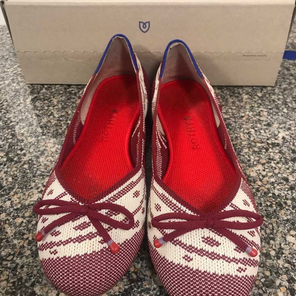 Rothy’s limited edition burgundy floral flats, 7.5 - image 2
