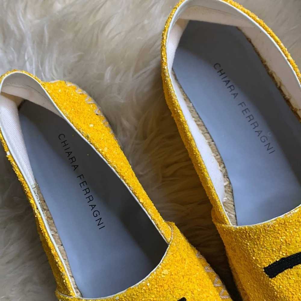 CHIARA FERRAGNI Yellow Espadrille Platform Flat L… - image 2