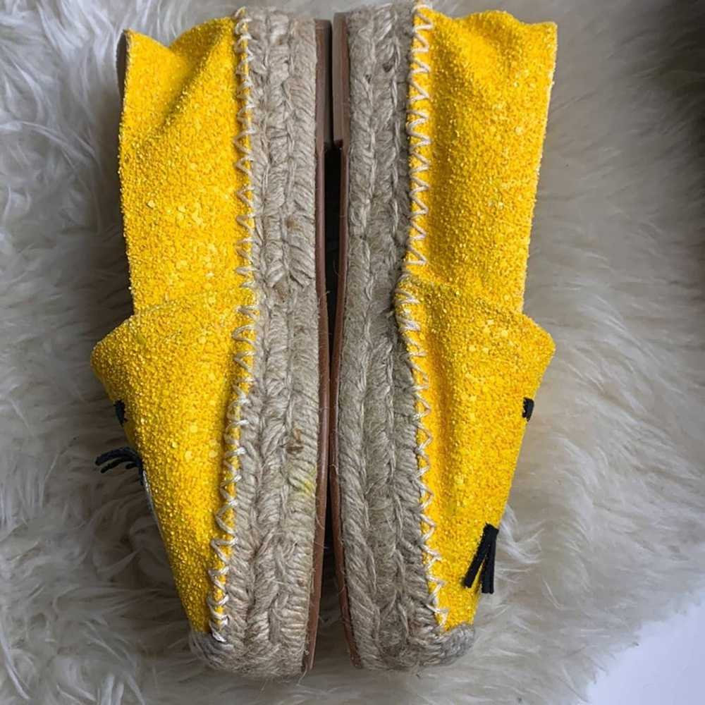 CHIARA FERRAGNI Yellow Espadrille Platform Flat L… - image 3