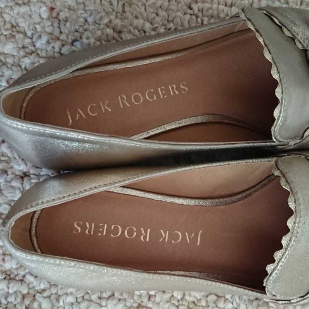 Jack Rogers Holly Suede Loafer in metallic gold - image 7