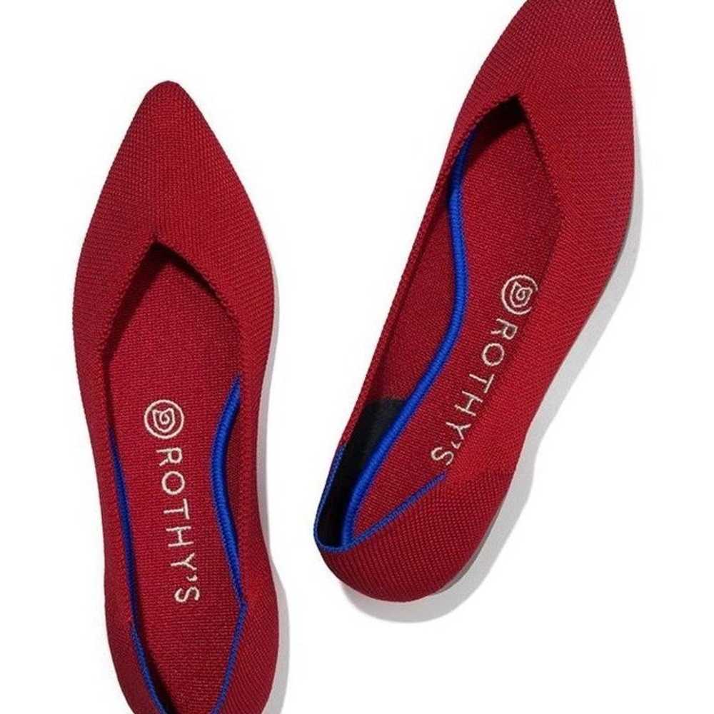 Like New Rothy's Chili Red Textile The Point Flat… - image 1