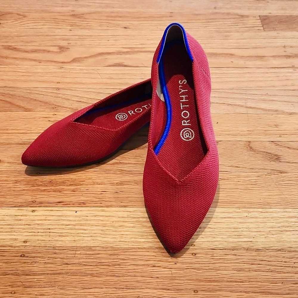 Like New Rothy's Chili Red Textile The Point Flat… - image 2