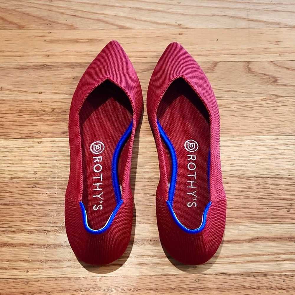 Like New Rothy's Chili Red Textile The Point Flat… - image 4