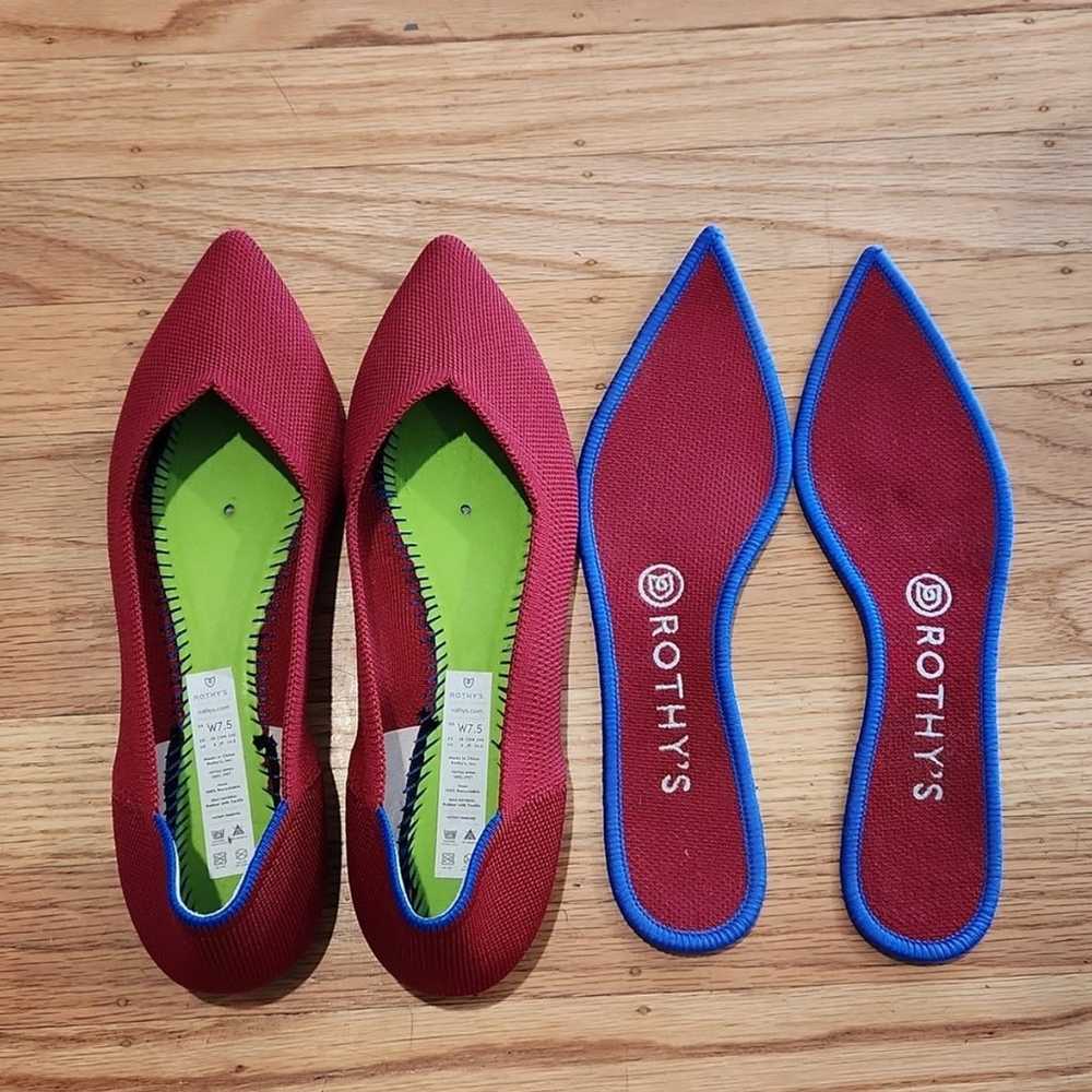 Like New Rothy's Chili Red Textile The Point Flat… - image 6