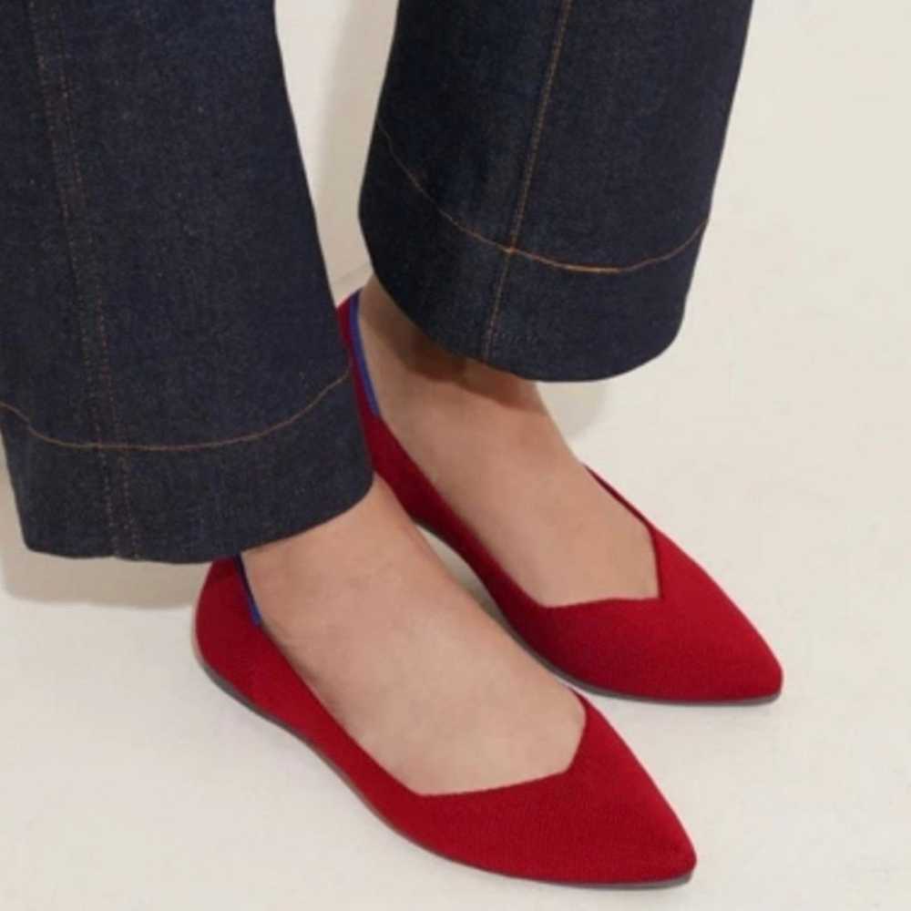 Like New Rothy's Chili Red Textile The Point Flat… - image 9