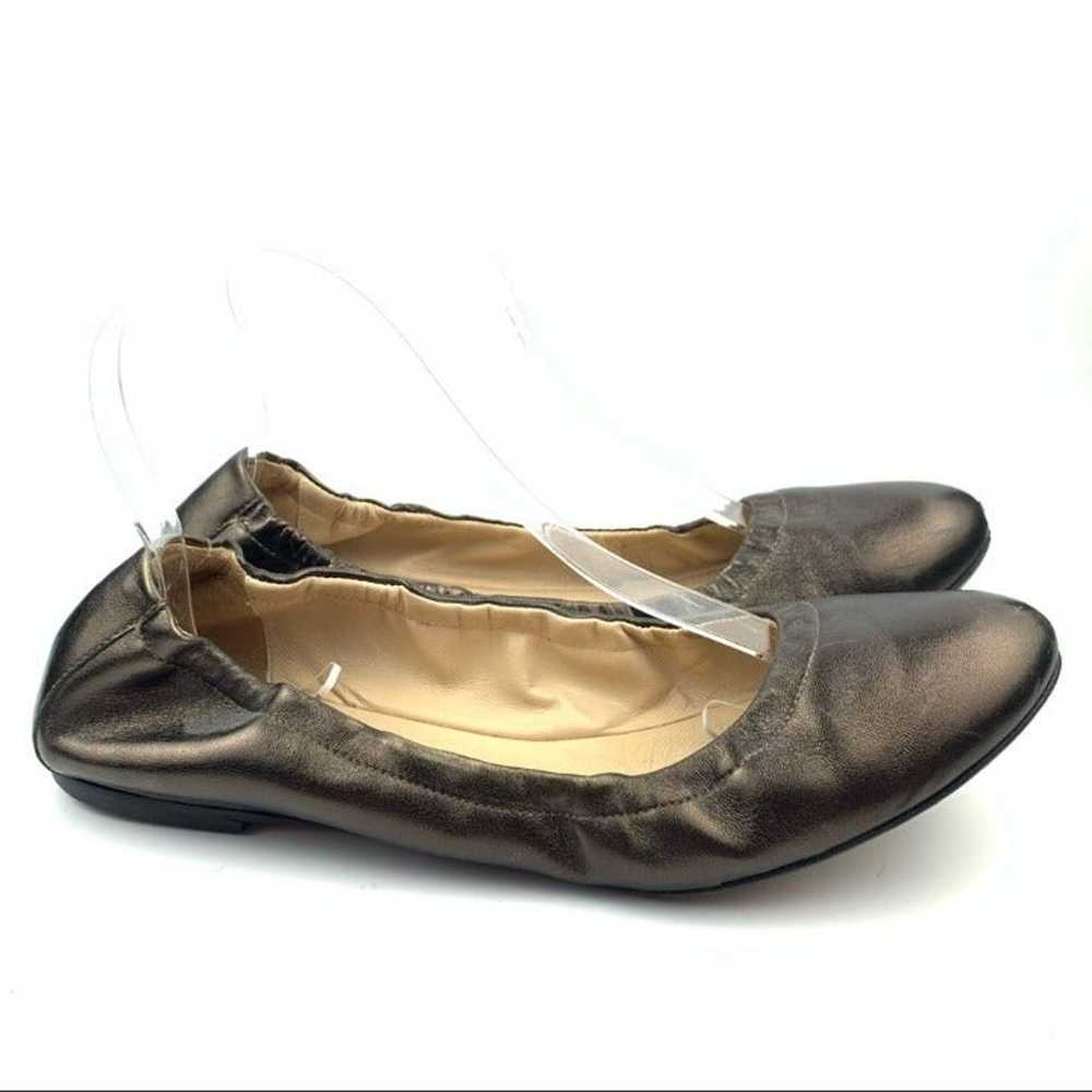 M. Gemi flats size 39.5 9.5 bronze leather round … - image 11