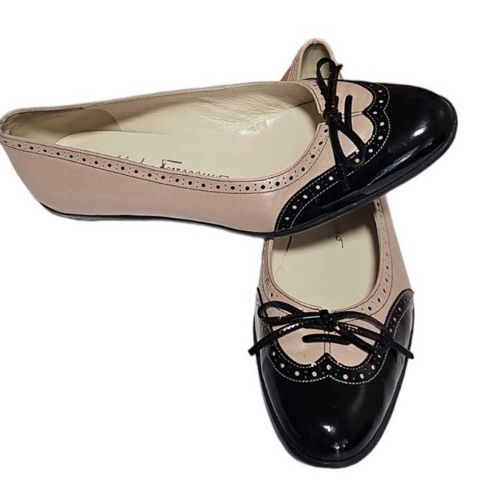 Ferragamo Leather Graziosa Bow Ballet Flats - image 12