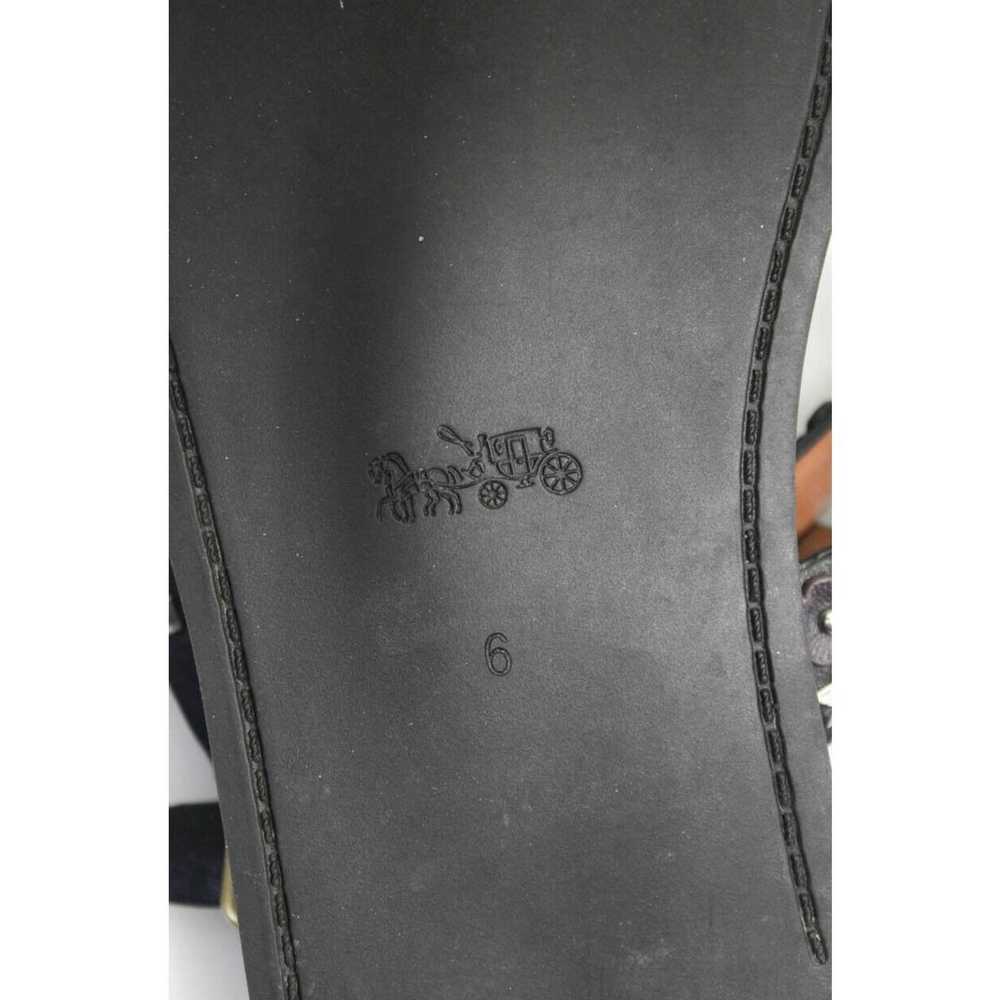 Coach Floral Embellished Leather Sandals 6 Black … - image 4