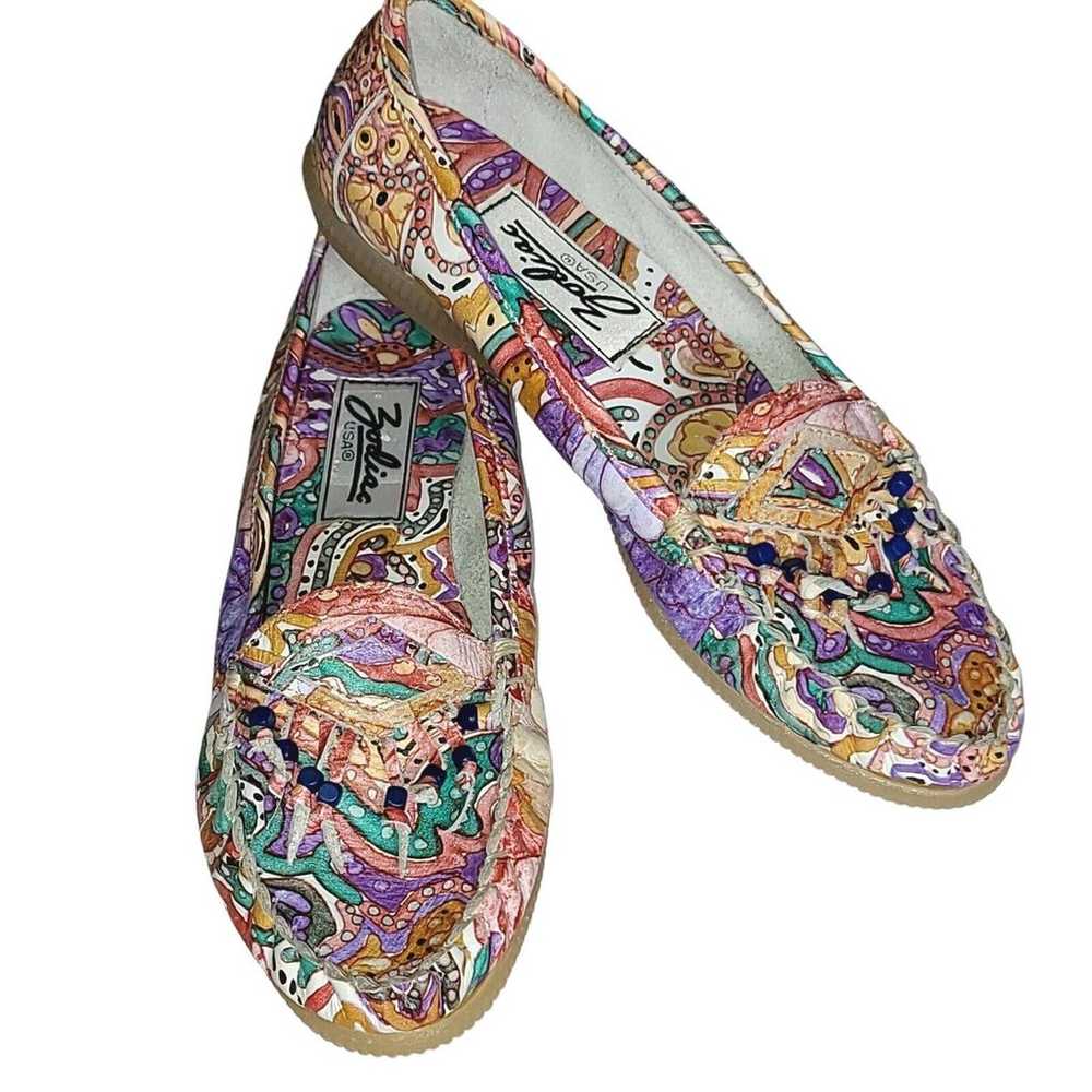 Zodiac USA Vintage 80s Psychedelic Shoes Moccasin Wom… - Gem