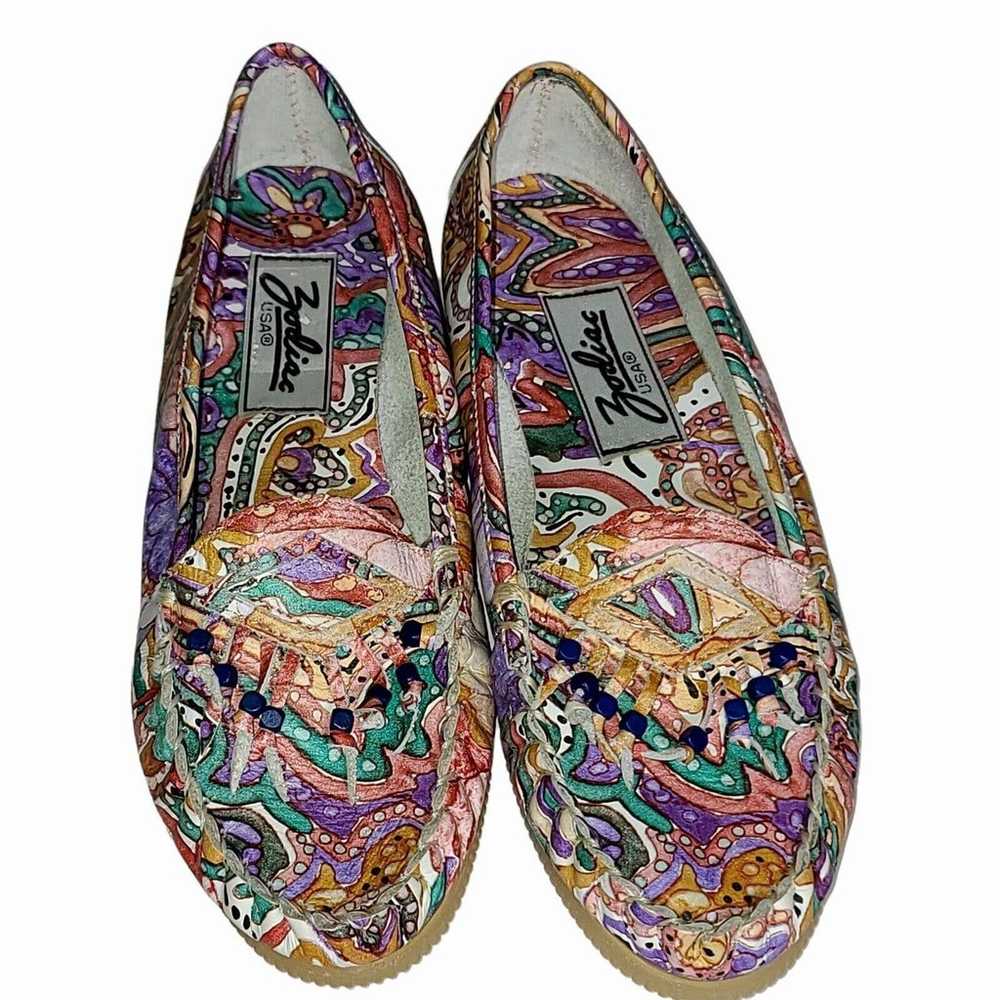 Zodiac USA Vintage 80s Psychedelic Shoes Moccasin Wom… - Gem