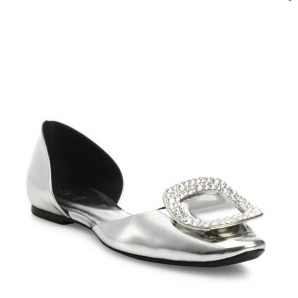 Roger Vivier metallic silver ballerina flats - image 1