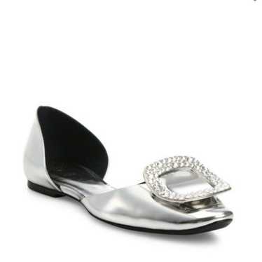 Roger Vivier metallic silver ballerina flats