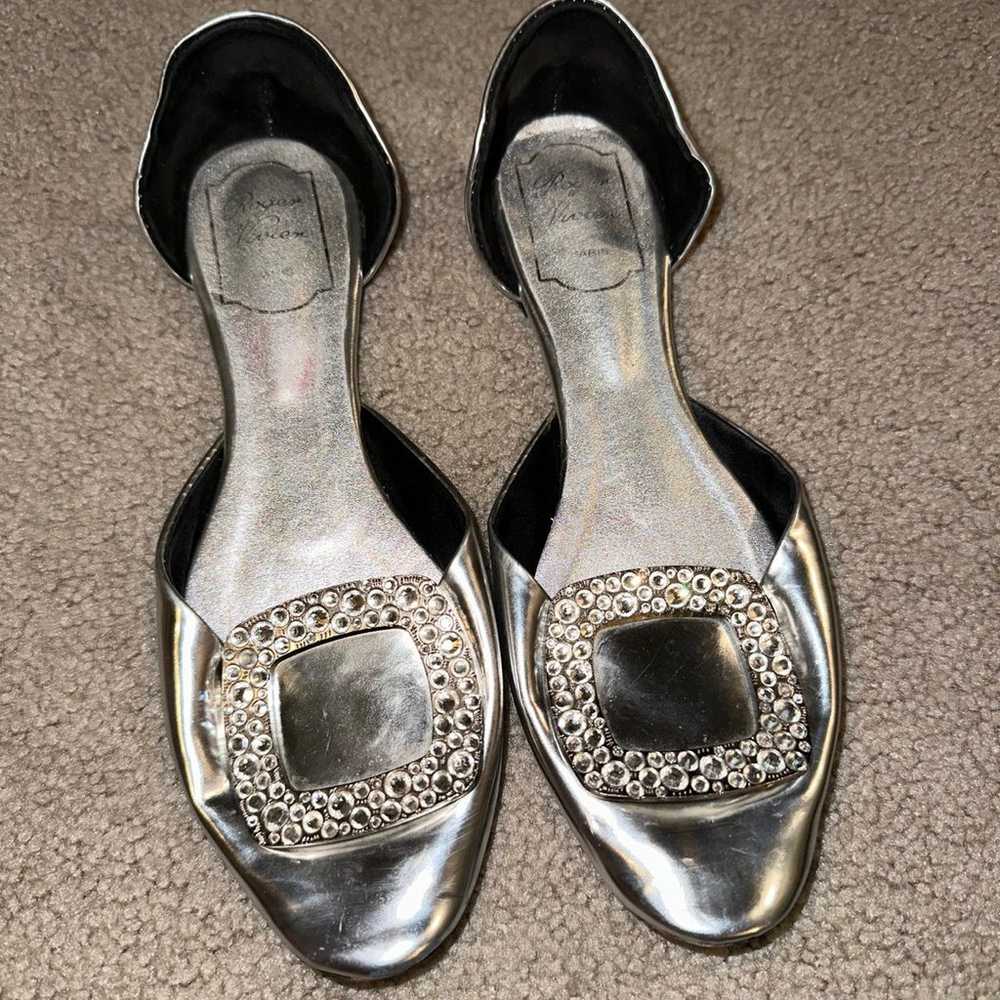 Roger Vivier metallic silver ballerina flats - image 3