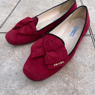 Prada suede loafers with bow - image 1
