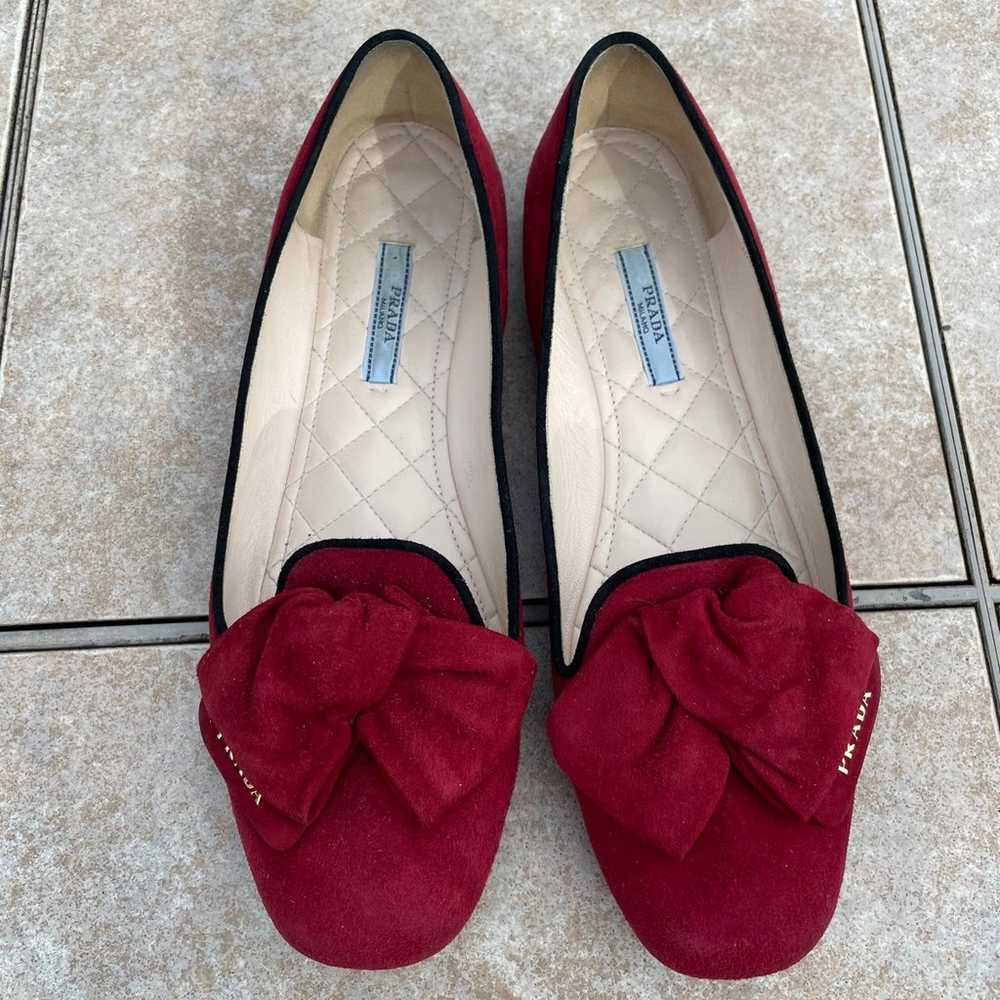 Prada suede loafers with bow - image 2